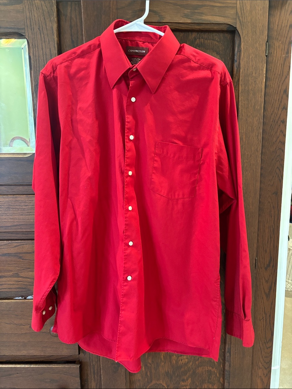 Covington Men’s Red Button-Front Dress Shirt